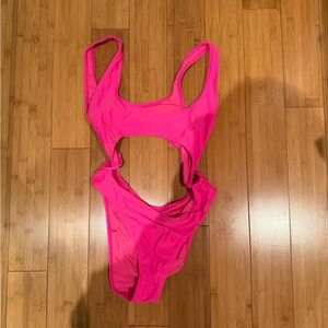 Good American Hot Pink One-Piece Swimsuit
